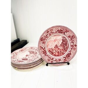 7 JOHNSON Bros HISTORIC AMERICA Rocky Mountains Pink 6 1/4" Bread Plates
